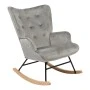 Rocking armchair Georgia pakoworld velvet fabric grey-natural 75x71x95cm
