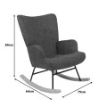 Rotating armchair Jianna pakoworld grey-beige fabric and legs in natural color 79x64x89cm