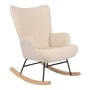 Rotating armchair Jianna pakoworld cream fabric and legs in natural color 79x64x89cm