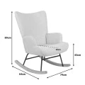 Rotating armchair Jianna pakoworld cream fabric and legs in natural color 79x64x89cm
