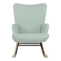 Rotating armchair Jianna pakoworld mint fabric and legs in natural color 79x64x89cm