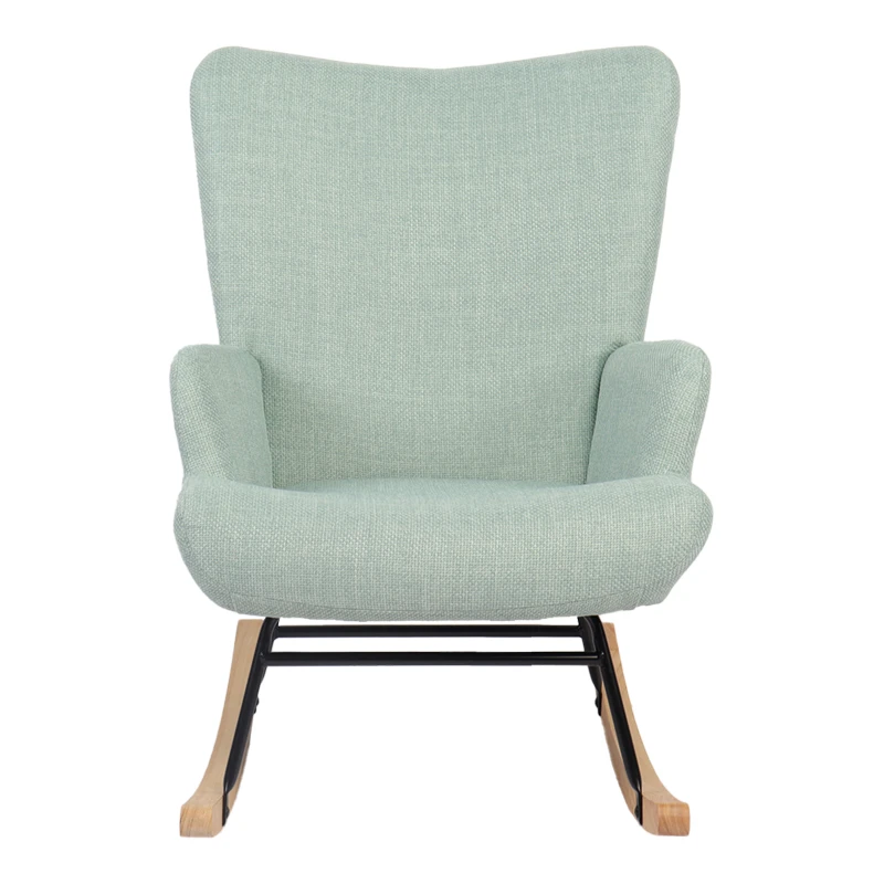 Rotating armchair Jianna pakoworld mint fabric and legs in natural color 79x64x89cm
