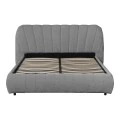Double bed Leblank pakoworld grey fabric with storage space 160x200cm