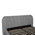 Double bed Leblank pakoworld grey fabric with storage space 160x200cm