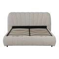 Double bed Leblank pakoworld beige fabric with storage space 160x200cm