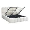 Double bed Narnia pakoworld with storage space ecru fabric 160x200cm