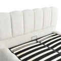 Double bed Narnia pakoworld with storage space cream boucle 160x200cm