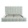 Double bed Pernant pakoworld with storage space light grey boucle fabric 160x200cm