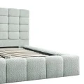 Double bed Pernant pakoworld with storage space light grey boucle fabric 160x200cm