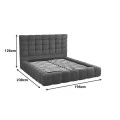 Double bed Pernant pakoworld with storage space light grey boucle fabric 160x200cm