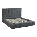 Double bed Pernant pakoworld with storage space anthracite boucle fabric 160x200cm