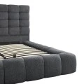 Double bed Pernant pakoworld with storage space anthracite boucle fabric 160x200cm
