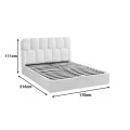 Double bed Sectra pakoworld with storage space grey boucle fabric 160x200cm
