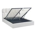 Double bed Sectra pakoworld with storage space cream boucle fabric 160x200cm