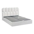 Double bed Sectra pakoworld with storage space cream boucle fabric 160x200cm