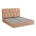 Double bed Sectra pakoworld with storage space terracotta boucle fabric 160x200cm