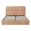 Double bed Sectra pakoworld with storage space terracotta boucle fabric 160x200cm