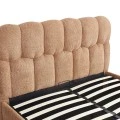 Double bed Sectra pakoworld with storage space terracotta boucle fabric 160x200cm