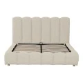 Nuvem pakoworld bed, beige boucle fabric, with storage space 160x200cm