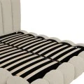 Nuvem pakoworld bed, beige boucle fabric, with storage space 160x200cm