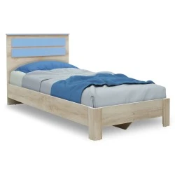 Bed Looney pakoworld in castillo-blue color 100x200cm Bed Looney pakoworld in castillo-blue color 100x200cm