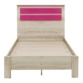 Bed Looney pakoworld in castillo-pink color 100x200cm