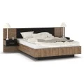 Double bed Romilly pakoworld color black gloss-walnut 160x200cm