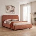 Bed Salena pakoworld terracotta fabric 160x200cm