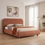Κρεβάτι Salena pakoworld terracotta ύφασμα 160x200εκ