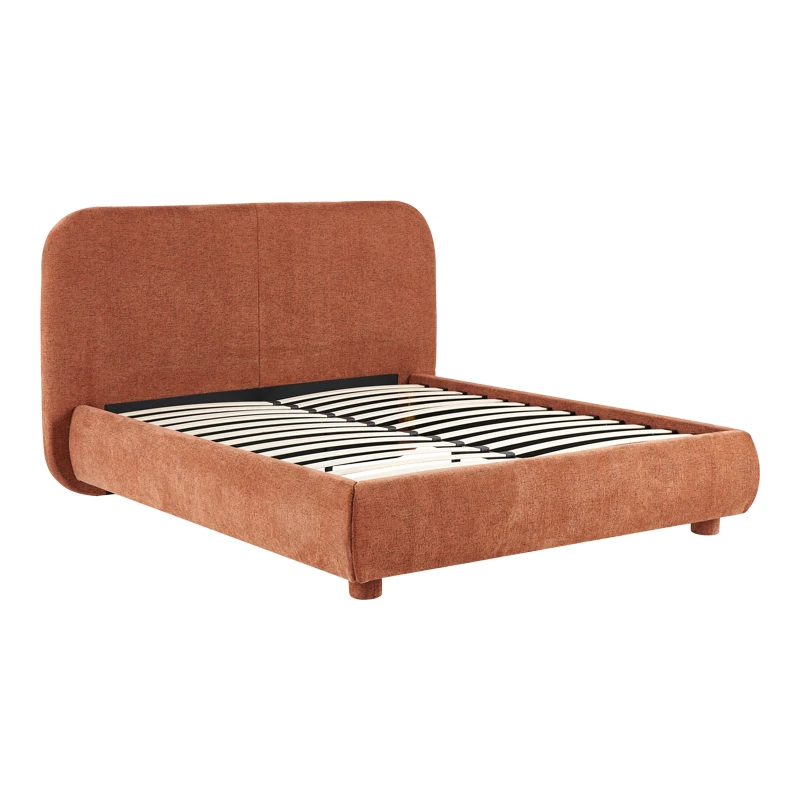 Bed Salena pakoworld terracotta fabric 160x200cm