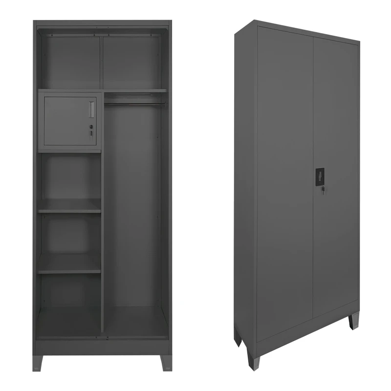 Zogi pakoworld metal wardrobe with partition in anthracite 70x40x190cm