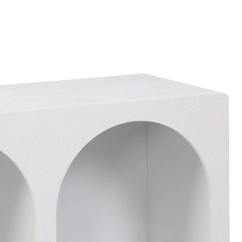 Buffet Emersi pakoworld with shelves mdf in white color 120x35x76cm