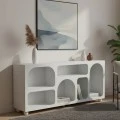 Buffet Emersi pakoworld with shelves mdf in white color 164x34x76cm