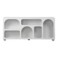 Buffet Emersi pakoworld with shelves mdf in white color 164x34x76cm