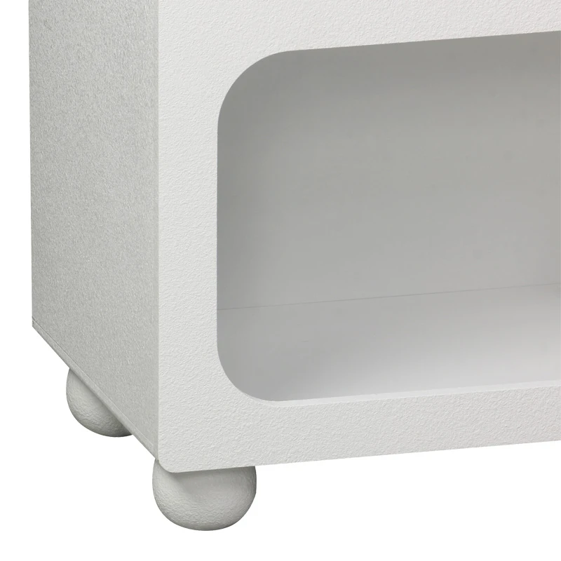 Buffet Emersi pakoworld with shelves mdf in white color 164x34x76cm