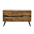 Imena Cabinet pakoworld solid Acacia wood in natural shade with black metal legs 148x43.5x86cm