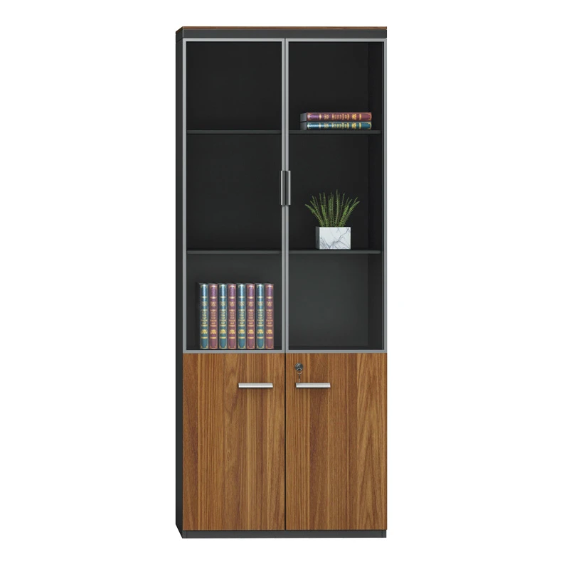 Professional office cabinets Oscar pakoworld walnut-anthracite 160x40x200cm