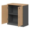 Professional low cabinet Fesialo pakoworld in natural-anthracite color 80x41x80cm