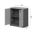 Professional low cabinet Fesialo pakoworld in natural-anthracite color 80x41x80cm