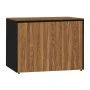 Professional office cabinet low professional Oscar pakoworld melamine in walnut-charcoal shade 120x40x80cm