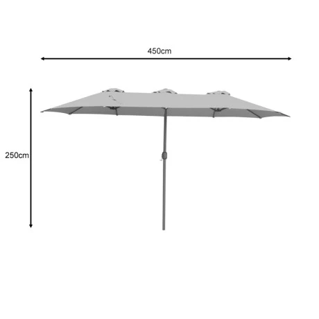 Professional umbrella Dorizo ​​pakoworld aluminum-brown fabric 2.6x4.5x2.5m