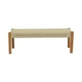 Bench Uma pakoworld teak wood and pe rope in natural shade 120x45x40cm