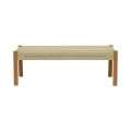 Bench Uma pakoworld teak wood and pe rope in natural shade 120x45x40cm