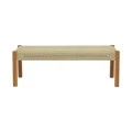 Bench Uma pakoworld teak wood and pe rope in natural shade 150x45x40cm