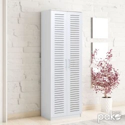 Shoe cabinet Sante pakoworld 21 pairs dark white 60x37x183cm Shoe cabinet Sante pakoworld 21 pairs dark white 60x37x183cm