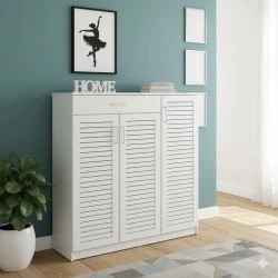 Shoe cabinet Sante pakoworld 30 pairs white 120x37x123cm Shoe cabinet Sante pakoworld 30 pairs white 120x37x123cm