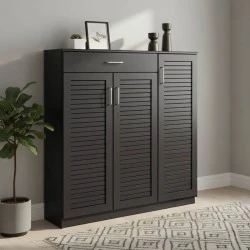 Shoe cabinet Sante pakoworld 30 pairs wenge 120x37x123cm Shoe cabinet Sante pakoworld 30 pairs wenge 120x37x123cm