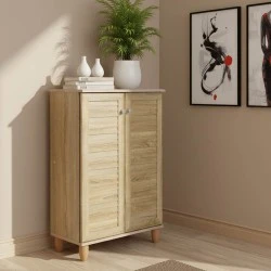 Shoe cabinet SANTΟ pakoworld 10 pairs sonoma 60x34.5x91.5cm