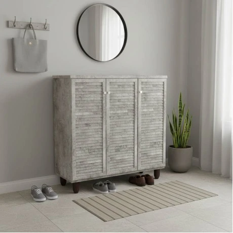 Shoe cabinet SANTΟ pakoworld 16 pairs antique anthracite 89.5x34.5x91.5cm