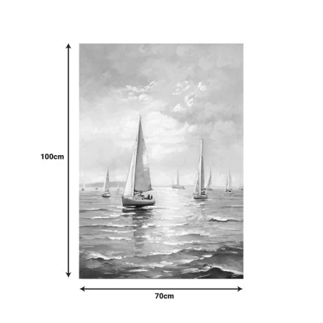 Πίνακας σε καμβά Sailsy I Inart 70x3x100εκ